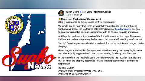 Who’s holding the page? Capitol clarifies Sugbo News will stay, but FB page disappears