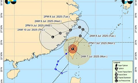 Track of Typhoon Bising (PAGASA graphics)