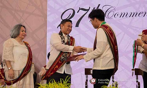 Education Secretary Juan Edgardo Angara at the UP Mindanao 27th Commencement Exercises.