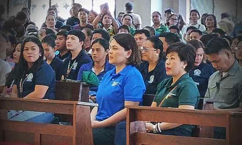 Vice President Sara Duterte attends the ‘Misa Pasasalamat’ for the Kadayawan Festival 2025 at San Pedro Cathedral in Davao City on Thursday, August 7.