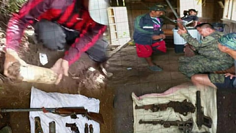 Mga armas nga gilubong gibulgar; gikalot sa militar