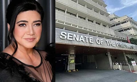 Actress Nadia Montenegro and the Senate building.