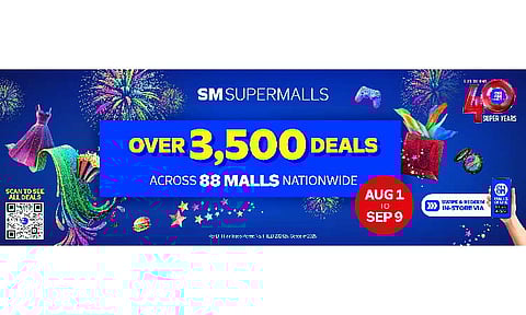 Unlock 3,500 unbeatable brand deals across 88 malls as SM Supermalls turns 40—don’t miss the celebration from August 1 to September 9!