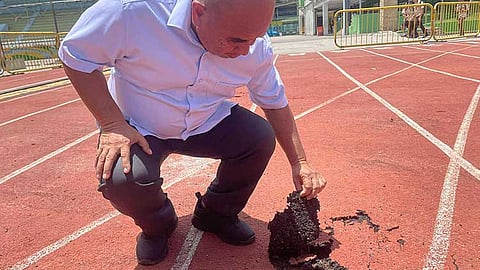 Cracks, bulges found on CCSC track; poor materials blamed