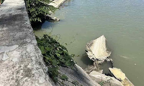 A section of the Matina Gravahan flood control dike in Davao City collapsed in January 2024 after being left unfinished due to road right-of-way issues, worsening the damage and leaving residents exposed to renewed flood threats even as other flood-control projects advance. 