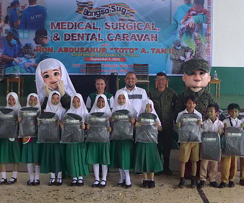 ZAMBOANGA. The 11th Infantry Division unveils its official icons, dubbed 2nd Lieutenant Eli-Ben Katihan (left, back row) and Sergeant Alakdan Dibisyon (right, back row), as the 11ID’s enduring Guardians of Peace. The official icons were launched after a successful Bangsa Sug Medical, Surgical, and Dental Caravan on Wednesday, September 3. 