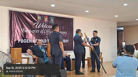 NEGROS. Police Regional Office–Negros Island Region (PRO-NIR) Director, Police Brigadier General Arnold Thomas Ibay presided over the turnover of command ceremony at Camp Lt. Col Francisco C Fernandez Jr., Agan-an, Sibulan, Negros Oriental, on Tuesday afternoon, September 16, 2025.  