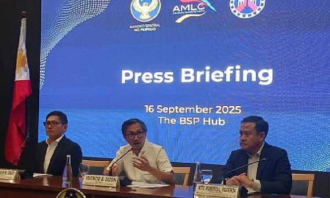 FREEZE ORDER. Authorities announces on Tuesday (Sept. 16, 2025) the freezing of 135 bank accounts and 27 insurance policies of 26 individuals involved in anomalous government flood control projects. Department of Public Works and Highways Secretary Vince Dizon (center) said the freezing of bank accounts is a milestone in the bid to run after the perpetrators and return the money stolen from government coffers. (PNA photo by Joann Villanueva)