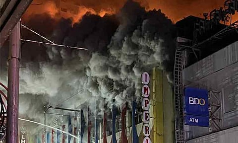 A fire erupted at the Imperial Hotel along C.M. Recto Avenue, Davao City, on Wednesday evening, September 17, 2025.