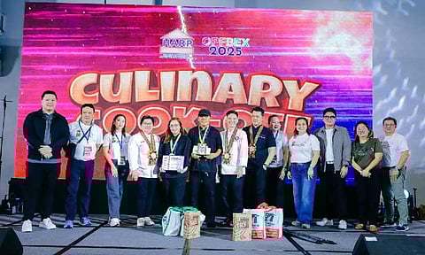 In the photo are (from left to right) Felix Nino Asuncion, Lead Convenor of OPFBEX;  Cesar Reyes, Director for Trainings and Seminars; Mitch Otsuro-Park, HARP’s VP for Restaurants; Chefs Princess Ann Uy, Jamaica Juachon and Melvin Tiamzon of Park Inn by Radisson Clark; Chef Heinz Pelayo; Chef Dan; HARP President Remedoonna Rabina; Former HARP President Fatima Orfinada; co-organizers Macky Nicdao and Chie Basco;  and Peter Lising, VP for HARP Membership.