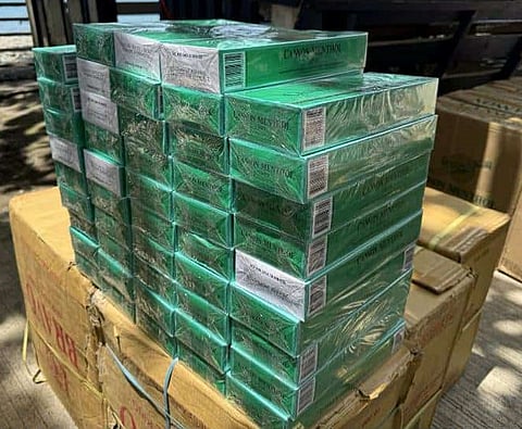 ZAMBOANGA. Western Mindanao Naval Command (WMNC) personnel arrest two individuals and seize some P2.7 million worth of smuggled cigarettes Sunday, September 28, in the waters of Hadji Muhtamad, Basilan province. The sailors aboard BRP-Herminigildo Yurong were conducting maritime security patrol when they chanced upon a motorboat carrying the smuggled cigarettes. 