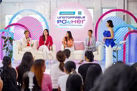 The Watsons 'Unstoppable Pow-Her' Women’s Forum Speakers: (from left) Ting Joson, Karen Ibasco, Lynn Pinugu, and Atty. Star Elamparo shared their stories of strength, purpose, and empowerment, highlighting that every woman’s journey is worth celebrating. 