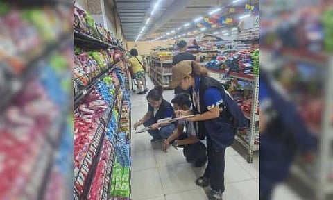 PRICE FREEZE. Personnel from the Department of Trade and Industry (DTI) in Surigao del Norte check prices, price tags, and supplies on Nov. 5, 2025. In a statement on Friday (Nov. 7), the DTI said a 60-day automatic price freeze on all basic commodities across the country is now in place after President Ferdinand R. Marcos Jr. approved on Nov. 6 the proposal to declare a state of national calamity due to destruction caused by Typhoon Tino (international name: Kalmaegi). (Photo courtesy of DTI-SDN)
