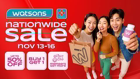 PSA: Watsons Nationwide Sale is coming! Enjoy huge deals, promos for all your health and beauty needs at the last sale of the year!
