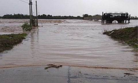 IMPASSABLE. The Cagayan–Apayao Road, including the Itawes Overflow Bridge 2 in Maguilling, Piat, Cagayan, was closed to all types of vehicles on Monday morning (Nov. 10, 2025) due to rising water levels. The Department of Public Works and Highways (DPWH) said 31 national road sections in eight regions are impassable as Super Typhoon Uwan struck most of Luzon and parts of the Visayas over the weekend. (Photo courtesy of DPWH)
