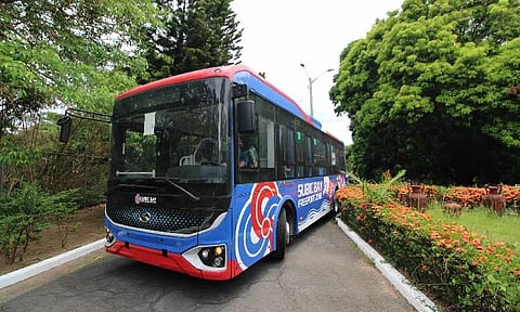 
The Subic Bay Metropolitan Authority (SBMA) began testing electric buses within the Central Business District of Subic Bay Freeport Zone, advancing its goal of becoming the country’s first carbon-neutral economic zone by 2030. (Photo courtesy of SBMA)
