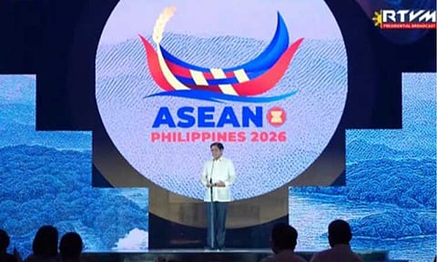 ASEAN CHAIRSHIP. President Ferdinand R. Marcos Jr. delivers his speech during the launch of the Philippine chairship of the Association of Southeast Asian Nations 2026 in a ceremony at Foro de Intramuros in Manila on Friday (Nov. 14, 2025). The event also featured the unveiling of the ASEAN Philippines 2026 logo and commemorative stamp, symbolizing the nation’s leadership role in advancing a future-ready ASEAN. (Screengrab from RTVM)