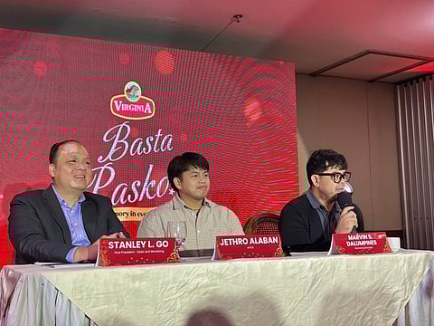 (Left to Right)Vice President for Sales and Marketing Stanley Go of Virginia Food Inc., singer-composer Jethro Alaban, the artist behind the campaign’s official song and Marketing Manager Marvin Dalumpines of Virginia Food Inc.