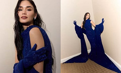 Pia Jauncey dazzles in midnight blue at London Fashion Awards
