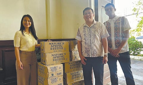 DONATION. For typhoon Tino survivors, the hotel delivered 20 boxes of bottled mineral water to Cebu Provincial Capitol.