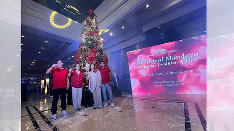 The Escandor family leads The Royal Mandaya Hotel’s Christmas tree lighting ceremony on November 29, 2025.
