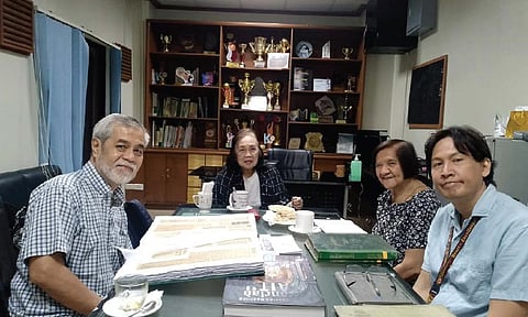 PLANNING. Meeting on the University of San Jose-Recoletos (USJ-R) book with committee chair Rene F. Paglinawan (general archivist of OAR) and members Dr. MCE, Brenda Saliendra and Leroy Gerald Sarchez.