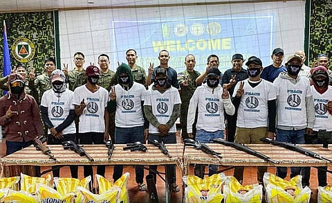 ZAMBOANGA. Nine local terrorists—one Dawlah Islamiya and eight Bangsamoro Islamic Freedom Fighters—voluntarily surrender to the troops of the 1st Brigade Combat Team (1BCT) in Sultan Kudarat, Maguindanao del Norte, on Wednesday, December 17.