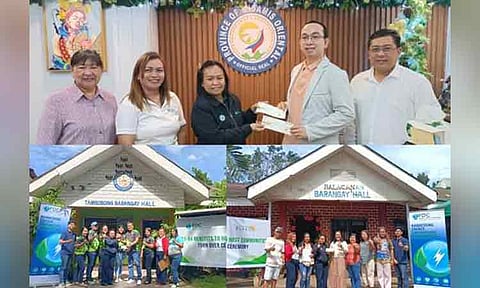 FDC Misamis Power Corporation staff, led by Corporate Communications, Sustainability, and External Affairs Manager Analiza Miso, turned over ER 1-94 financial benefits to the Provincial Government of Misamis Oriental, represented by Provincial Treasurer Ronald Violon (top photo), and to host barangay officials represented by Tambobong Barangay Captain Regene Ello (bottom left photo) and Balacanas Barangay Captain Nila Pagaling (bottom right photo). The funds form part of the Department of Energy’s ER 1-94 program for host communities of power generation facilities.