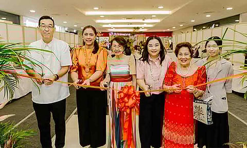 RHAPSODY IN BLOOM. (From left) Consul General Hirotaka Ono, Department of Tourism regional director Tanya Rabat-Tan, Ikebana president Leticia Averion, Abreeza Malls general manager Janice Parreno, and Vice Consul Airi Nakata