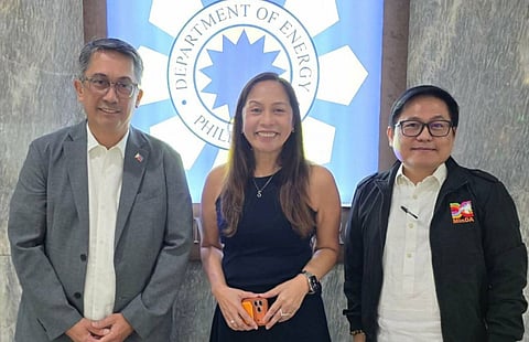 COORDINATION MEETING. Energy Secretary Sharon S. Garin, center, and Mindanao Development Authority Chairperson Secretary Leo Tereso A. Magno (left) lead a meeting between the Department of Energy and MinDA officials on January 6 in Taguig City to coordinate measures aimed at ensuring a stable and adequate power supply in Mindanao. 