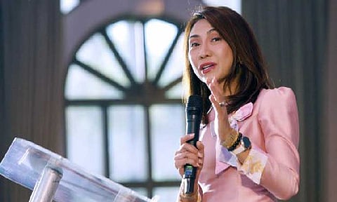 NO POLITICKING. Department of Tourism (DOT) Secretary Maria Christina Frasco delivers her keynote speech during an event in Makati City on Dec. 10, 2025 photo. In a forum in Manila on Wednesday (Jan. 21, 2026), Frasco denies using the DOT for politicking as she has no interest in running for any national position. (PNA file photo by Yancy Lim)