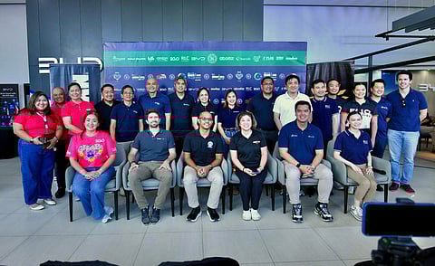 Organizers and sponsors pose for photo during a press briefing announcing the BYD Ironman 70.3 Davao, set for March 22, 2026, marking the fifth staging of the international triathlon event in Davao City.
