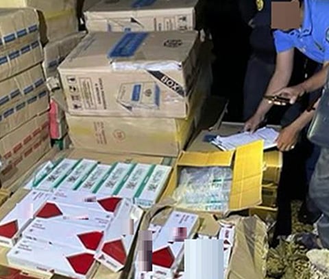 ZAMBOANGA. Lawmen seize some P2.9 million worth of smuggled cigarettes in a law enforcement operation on Thursday, February 5, in Kajatian village, Indanan, Sulu.