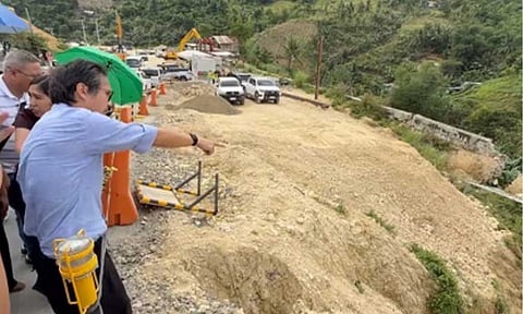 OCTA SURVEY. Department of Public Works and Highways Secretary Vince Dizon inspects the unfinished construction of the collapsed sections of the Metro Cebu Expressway project in Naga City, Cebu on Jan. 28, 2026. A latest Tugon ng Masa survey released by OCTA Research on Monday (Feb. 9, 2026) showed that the majority of Filipinos believe the national government is capable of addressing the country’s problems. (Screengrab from DPWH video)
