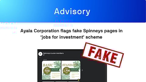 Ayala Corporation warns vs Spinneys job scam