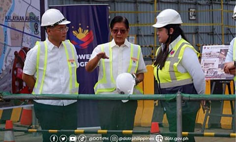 INSPECTION. Acting Transportation Secretary Giovanni Lopez (left), President Ferdinand R. Marcos Jr. (center) and other government officials inspect the pre-construction and main project works at the Metro Manila Subway Project (MMSP) Shaw Boulevard Station in Pasig City on Friday (Feb. 13, 2026). Lopez said the ROW for the MMSP is set to be 100 percent completed by June, while pre-construction and construction activities are already ongoing for the MMSP Pasig segment. (Photo courtesy of DOTr)