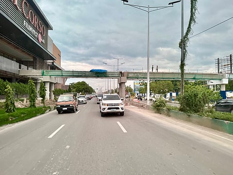 The pedestrial overpass near Il Corso at the South Road Properties.