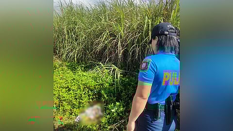 Patay nga bata giputos sama sa flower bouquet