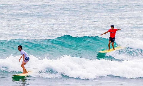 About 129 local and visiting surfers compete in Aurora’s 18th annual surfing challenge at Sabang Beach in Baler, highlighting coastal heritage and boosting tourism-based livelihood opportunities for host communities. (Photo courtesy of Provincial Government of Aurora)
