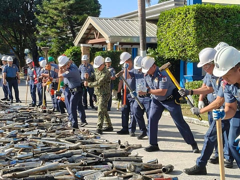 Pampanga PPO destroys
over 1,200 illegal mufflers 
