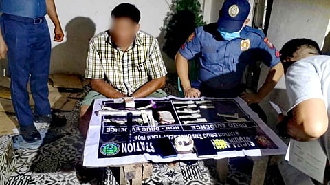 ILOILO. Operatives of the Sigma Municipal Police Station (MPS) secure alias “Anthony” following his arrest during a search warrant operation at 12:29 a.m. on February 26 in Barangay Poblacion Sur, Sigma, Capiz. Police seized 45 grams of shabu worth P306,000. 