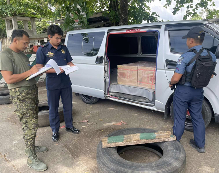 ZAMBOANGA. Lawmen seize P7.7 million worth of smuggled cigarettes in separate operations in Zamboanga City and Lanao del Sur. 
