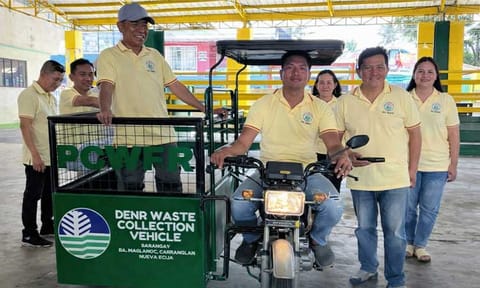 The Department of Environment and Natural Resources turns over 10 waste collection vehicles to selected barangays within the Pantabangan–Carranglan Watershed Forest Reserve to strengthen solid waste management, improve waste collection efficiency, and help protect the watershed’s natural resources. (Photo courtesy of DENR Central Luzon)
