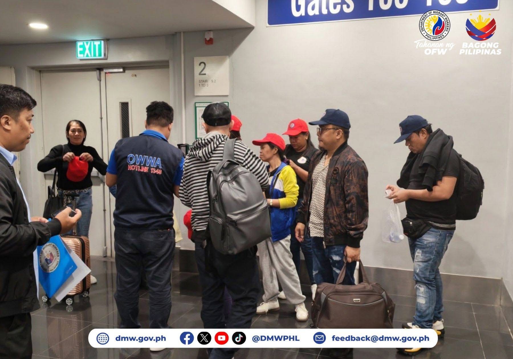 Over 800 OFWs, dependents back home