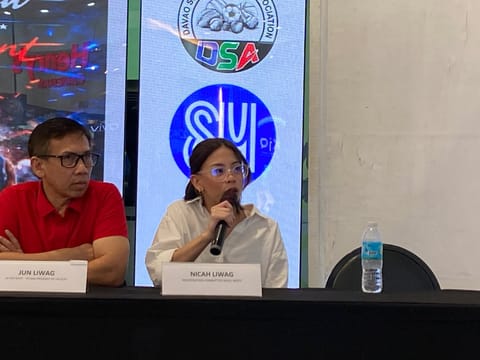 TAEKWONDO FIRST LEG. Registration committee head Nicah Liwag, right, speaks during the Davao Sportswriters Association (DSA) Forum at The Annex of SM City Davao on Thursday, March 12, 2026. Liwag said teams from Luzon and the Visayas have expressed interest in competing in the first leg of the three-part World Olympic Taekwondo Federation national championship set April 10–12 at the Toril Gymnasium in Davao City.