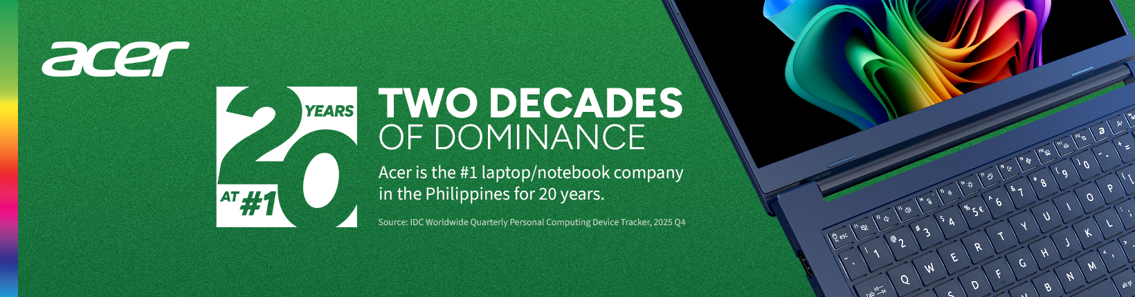 Acer ranks as no. 1 laptop brand in the Philippines for 20th consecutive year