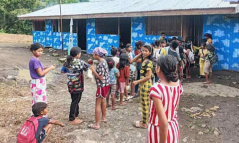 Sitio Peroy makeshift classroom.
