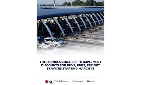Tollway operators to give discounts to PUVs, freight services