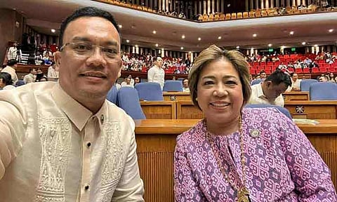 (From right) Davao de Oro First District Rep. Maricar Zamora-Mabanglo and Second District Rep. Leonel “Jhong” Ceniza.