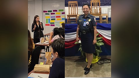 Camille Magnanao, Registered Psychometrician (left) Luthie Damasing, Police Officer (right)
